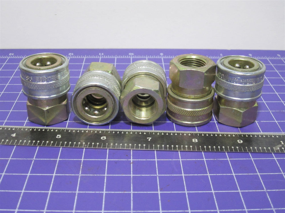 FOSTER MFG. FHS3 Quick Disconnect Straight-Thru Socket 3/8" FPT Steel Qty-5