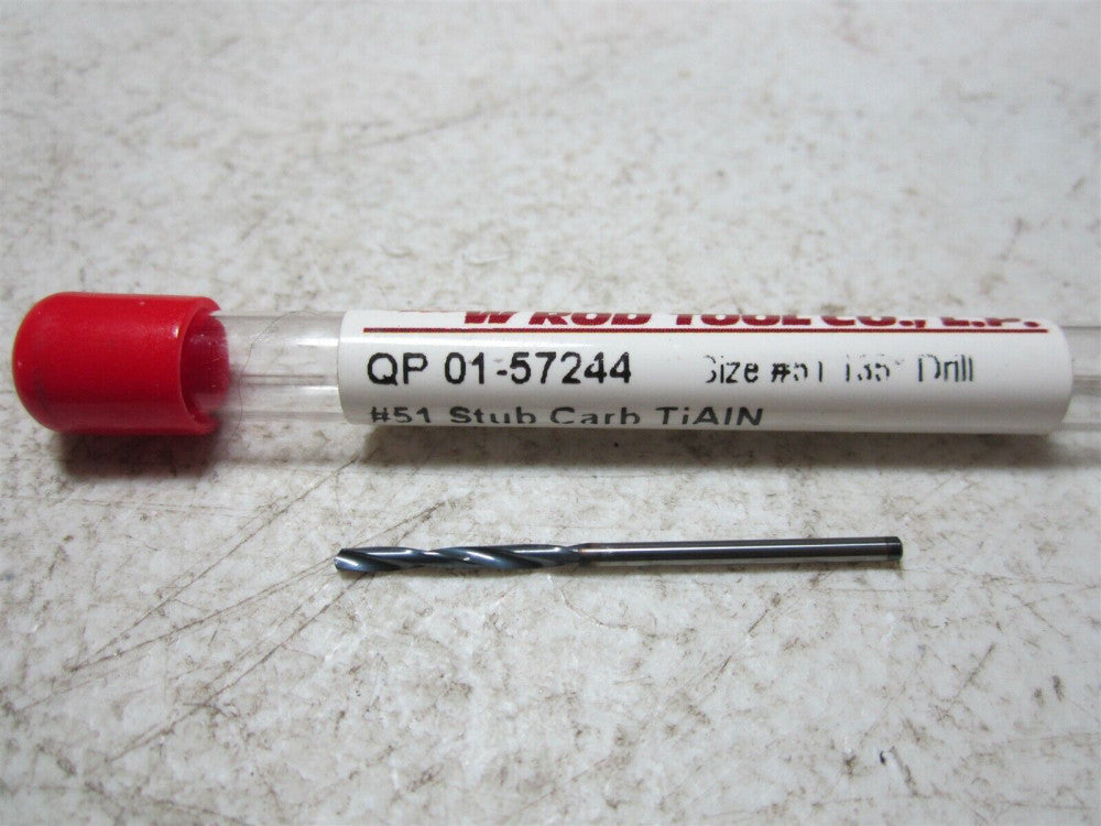 Quality Plus QP 01-57244 Size #51 135 Degree TiAIN Coated Carbide Stub Drill Bit