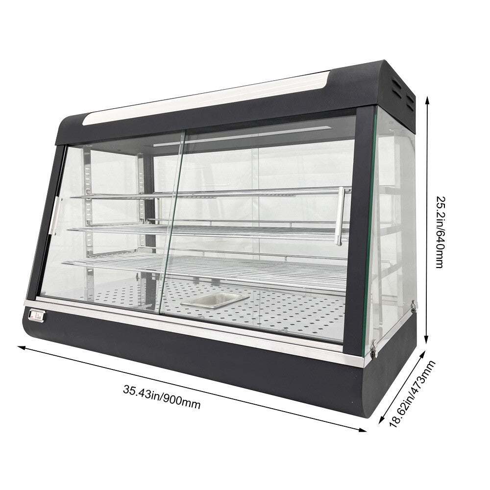 35 inch Three-layers Electric Egg Tart Food Display Warmer Machine 110V 1800W