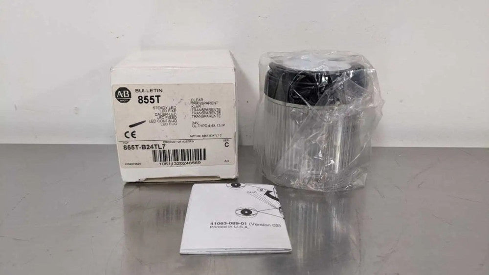 Allen-Bradley 855T-B24TL7 Clear Steady LED Indicator Light Ser C 24V AC/DC