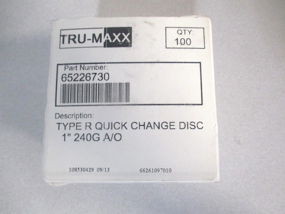(69957323694) 1″ 240 Grit Coated Aluminum Oxide Quick Change Disc - Pack of 100 