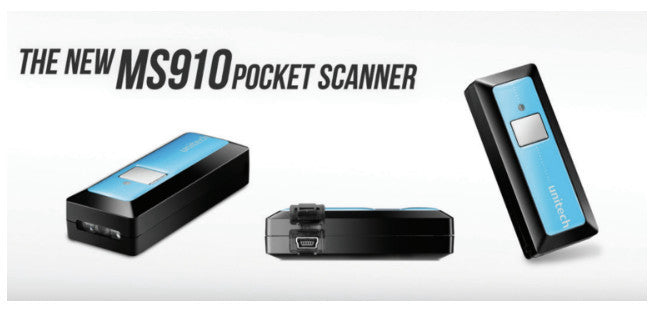 UniTech MS910 Handheld Wireless Barcode Pocket Scanner, pair with any device