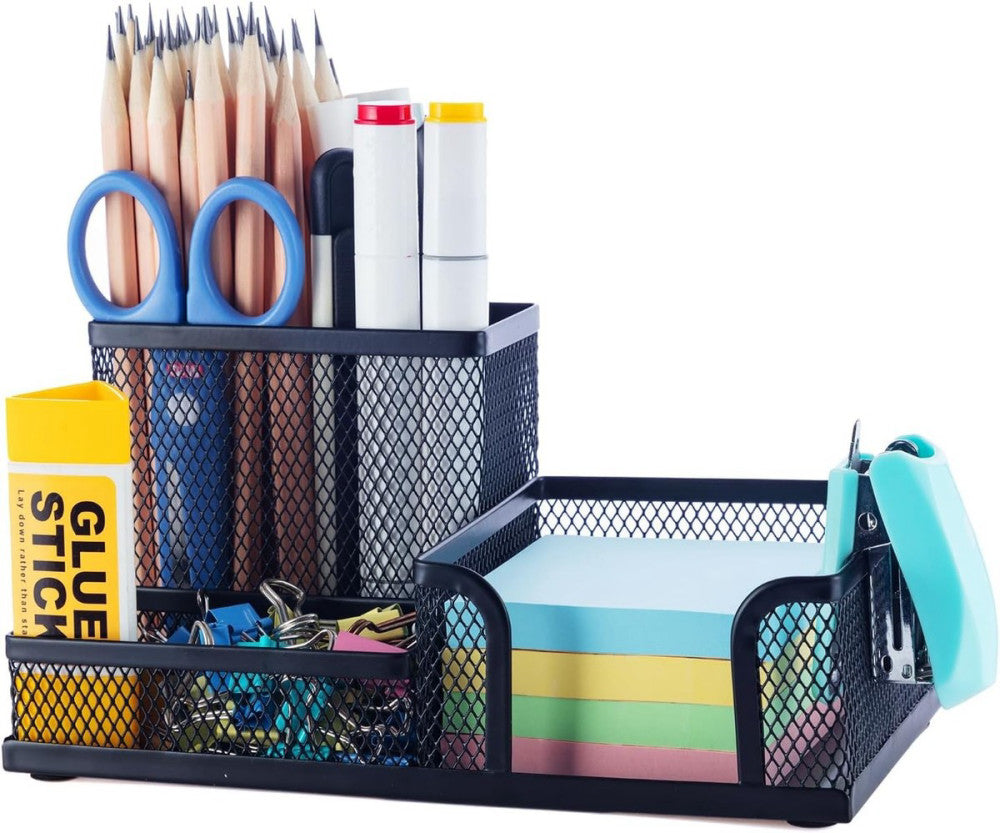 M&G Mesh Pen Holder Desk Organizers Pencil for Black, 3 Black 