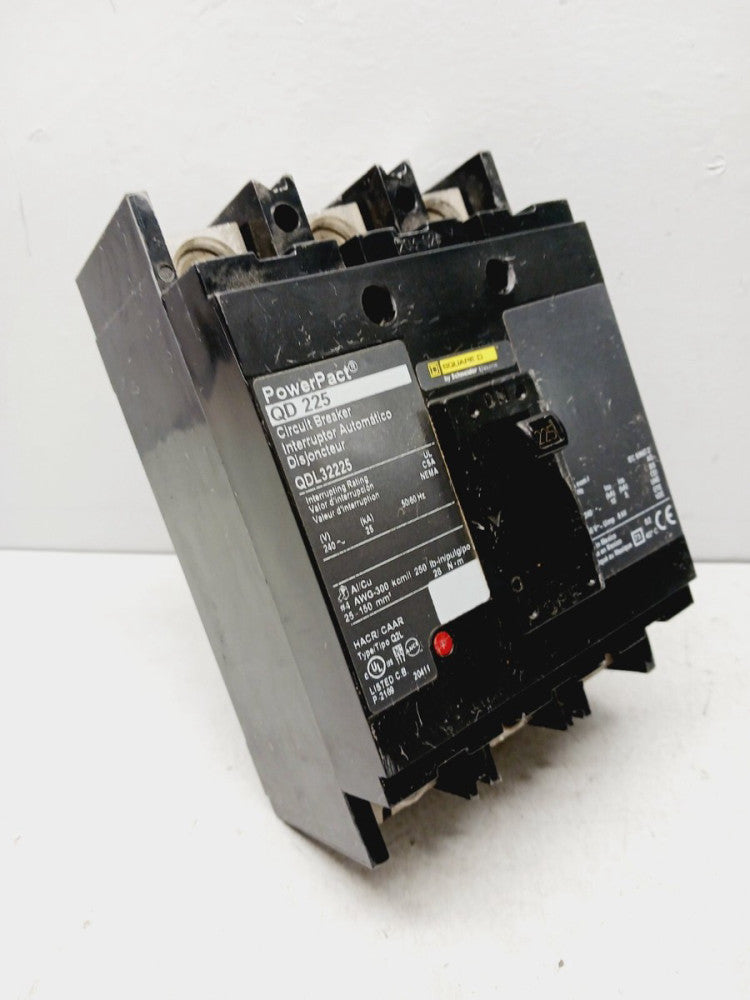 NEW SQUARE D QDL3225 225 AMP CIRCUIT BREAKER 3 POLE 24O VAC 25KA (FLAW)