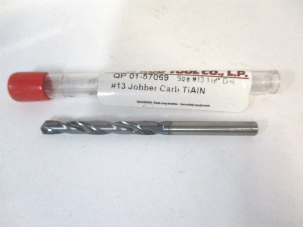 W Rod Tool (01-57069) #13 118 Degrees Carbide TiAlN Jobber Drill Bit 
