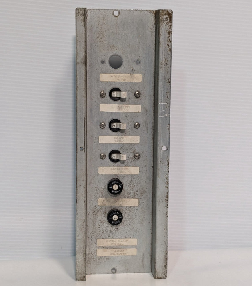 Power control panel assy with Carling Switch AB2-80-26-420-1B1-C circuit breaker