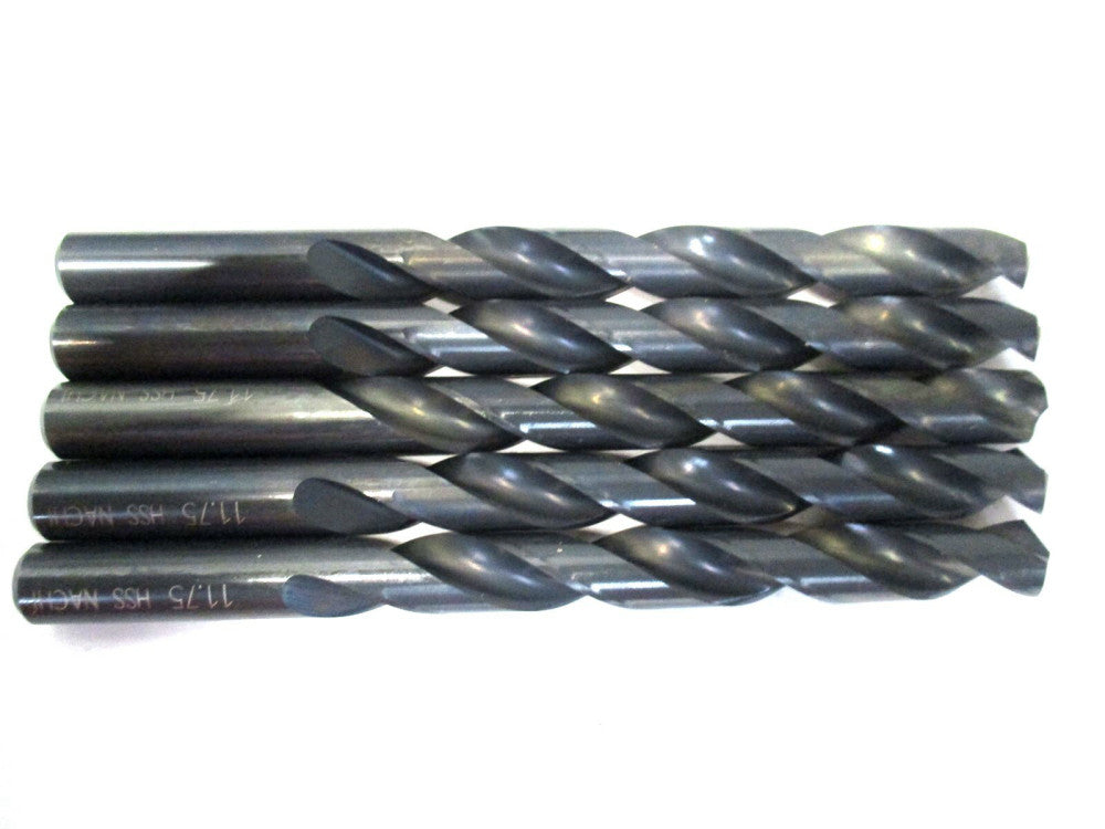 Nachi (0145635) 15/32 x 4-19/64 x 5-3/4 2-Flute HSS Spiral Fl Jobber Drill 5 PC