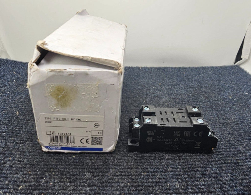 (QTY 10) Omron PTFZ-08-E 8-Pin Socket DIN Rail/Surface Mounting, Screw Terminals