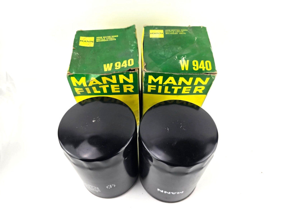 NOS 2pcs Mann Spin On Oil Filter for Porsche 911 Carrera 2 4 E 1972-94 W940