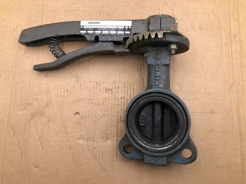 Dezurik 2-1/2" CI Manual Wafer Butterfly Valve w/ Ductile Iron Disc 250PSI 180°F