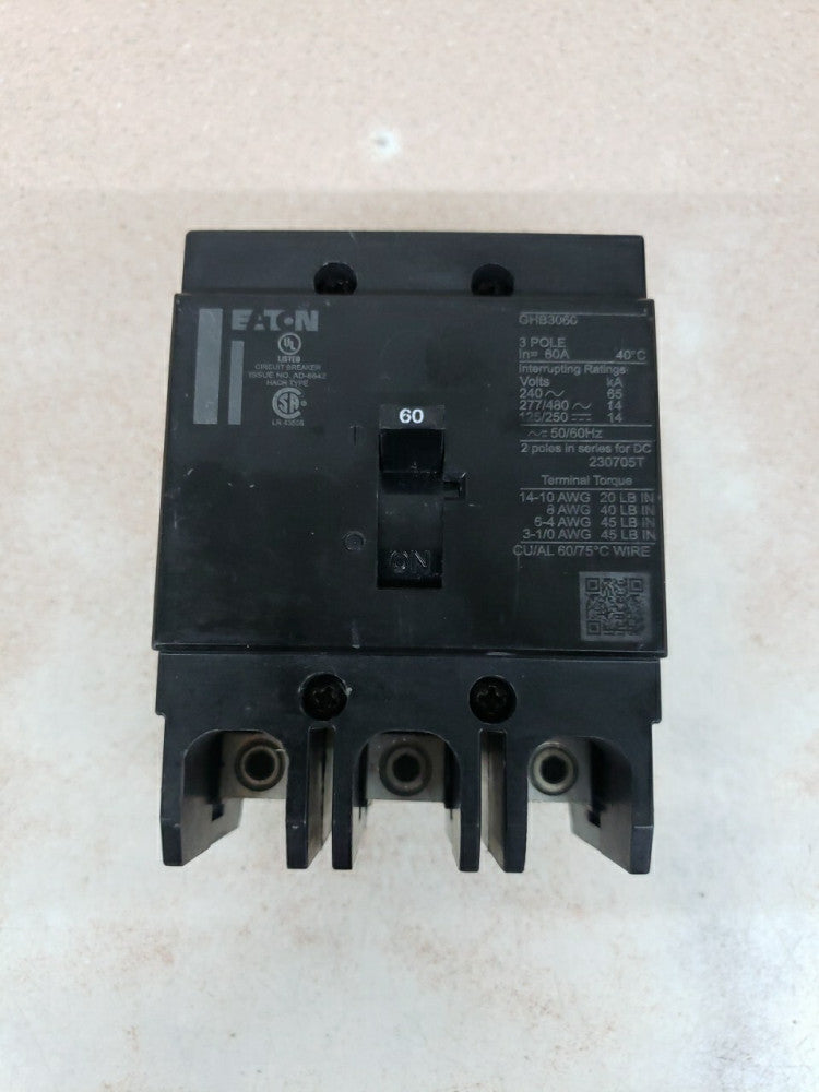 1) New Take Out! Eaton GHB3060 60A Molded Case Circuit Breaker NT