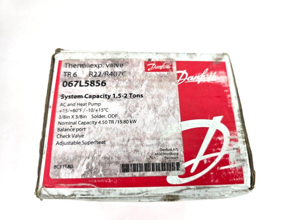Danfoss 067L5856 Thermostatic Thermal Expansion Valve TXV R-22 1.5-2 Tons TR6