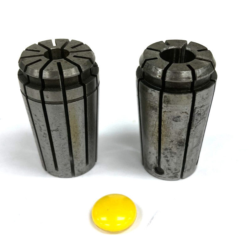 ASSORTMENT OF SPRING COLLETS 27/64" & 37/64" STEEL OAL 2-3/8" LOT OF 2