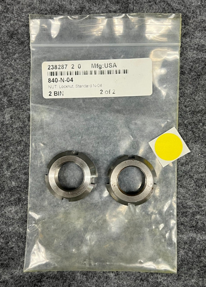 BEARING LOCKNUTS N-04 THREAD SIZE 0.781-32" OD 1.3750" FD 1.1250 LOT OF 2