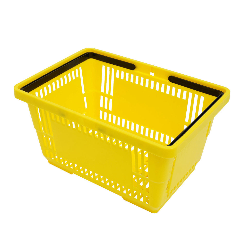 12 Units Plastic Shopping Baskets, Store Baskets with Handles for Retail Use 28L