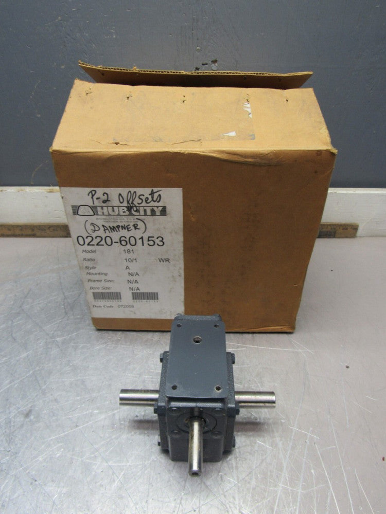 HUB CITY 0220-60123-181 MODEL-181 STYLE-A 10:1RATIO 1/2"x3/4" SHAFTS NEW IN BOX