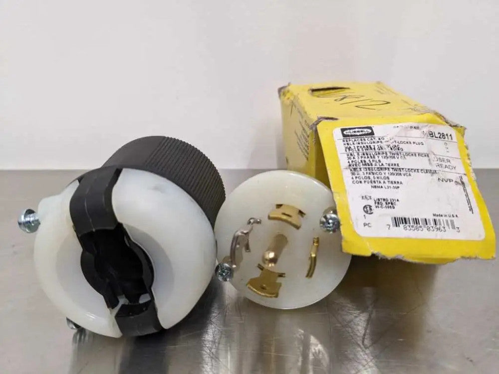 Hubbell HBL2811 Insulgrip twist lock male plug adapter 4 Poles 120 - 208, V 30