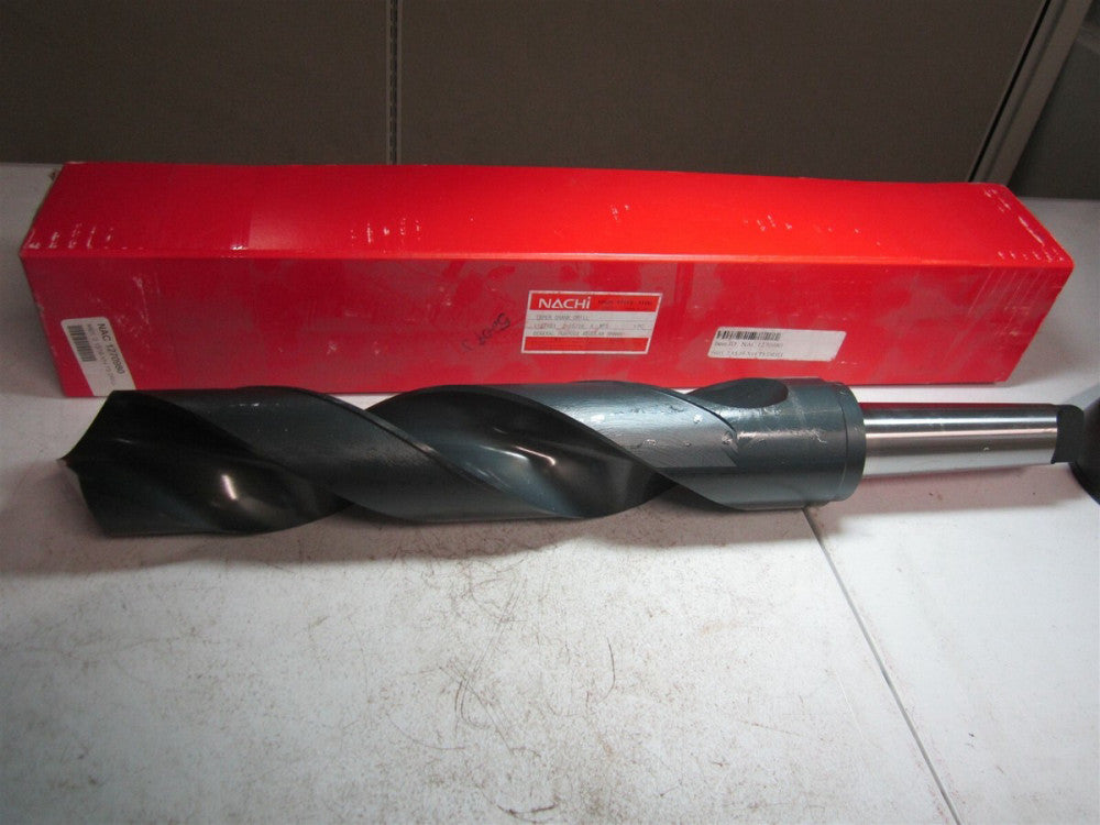 NACHI (1270980) 2-15/16" Size, 5MT 21-3/4 OAL 118° HSS Taper Shank Drill