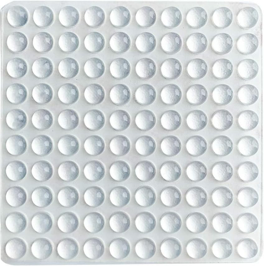 100-Pack Clear Self-Adhesive Rubber Bumper Pads, Hemispherical Design 