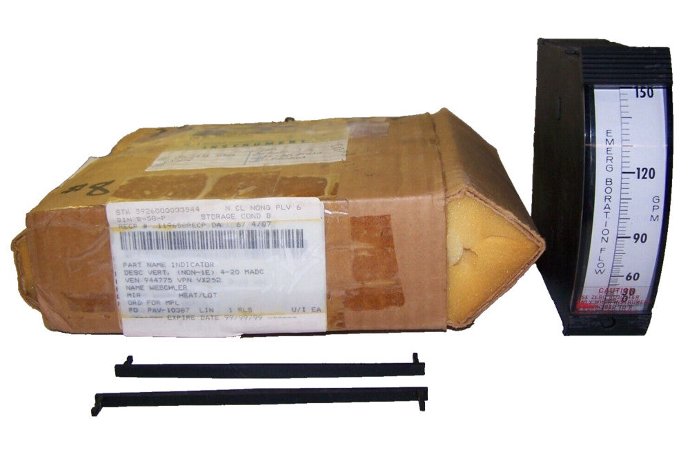 NEW WESCHLER GPM FLOW INDICATOR/PANEL METER 0-150 GPM LINE FLOW VX252