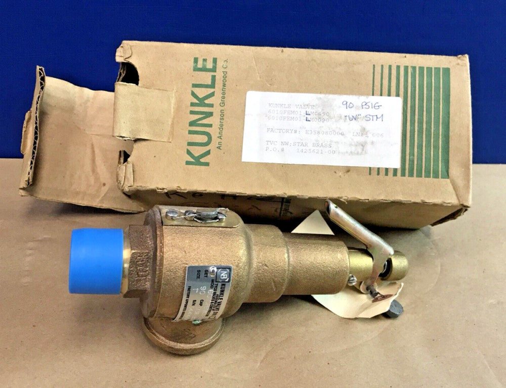 KUNKLE VALVE 6010FEM01-LM 90 psig SAFETY RELIEF VALVE 1"; 1738LBS/HR