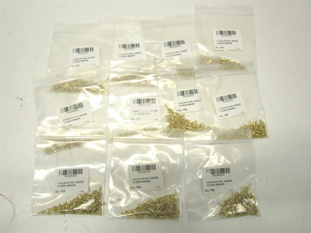 (R63264448) #3, 3/8" OAL Phillips Drive Flat Head Wood Screw 100ct - Lot of 11