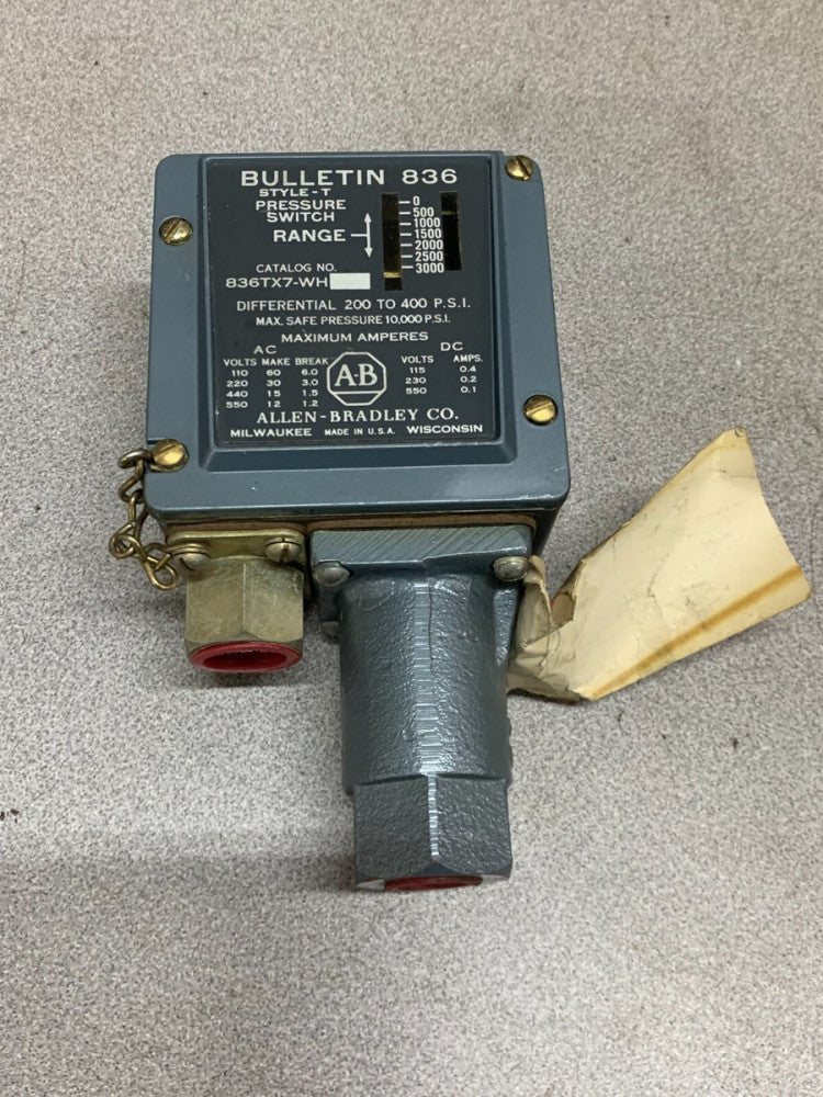 NEW NO BOX ALLEN-BRADLEY PRESSURE SWITCH 836TX7-WH