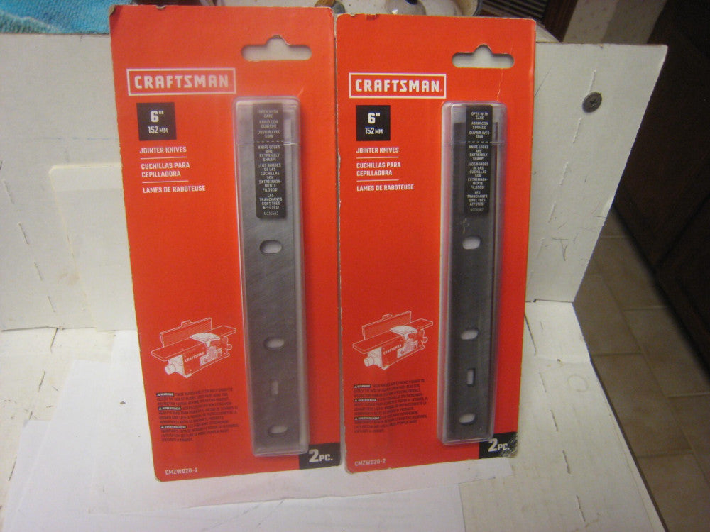 2 Packs CRAFTSMAN 6” Jointer Knives CMZW020-2 - NEW!