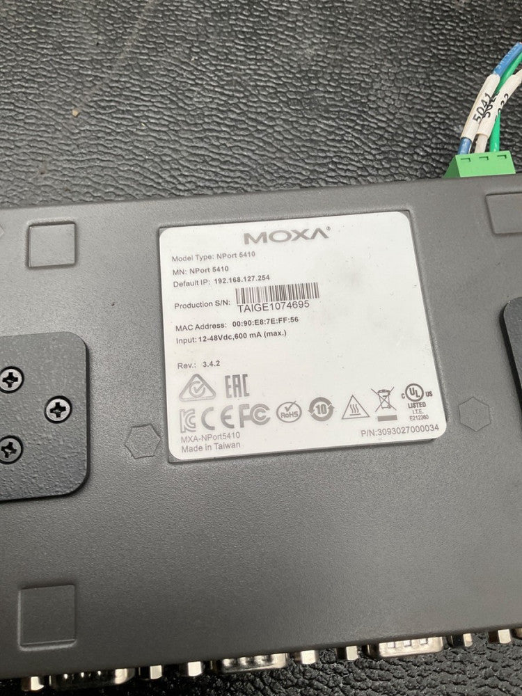 MOXA NPORT 5410 SERIAL DEVICE SERVER 4-PORT RS-232 USED