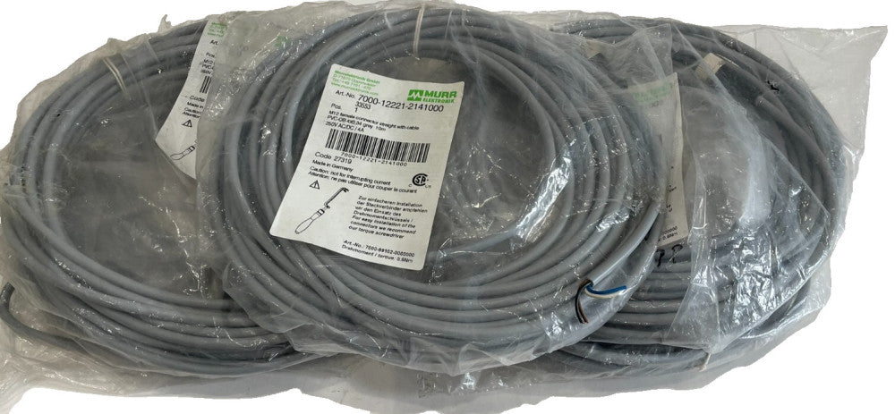 NEW MURR ELEKTRONIX 33553 M12 FEMALE CONNECTOR STRAIGHT W/CABLE 10M LOT OF 5