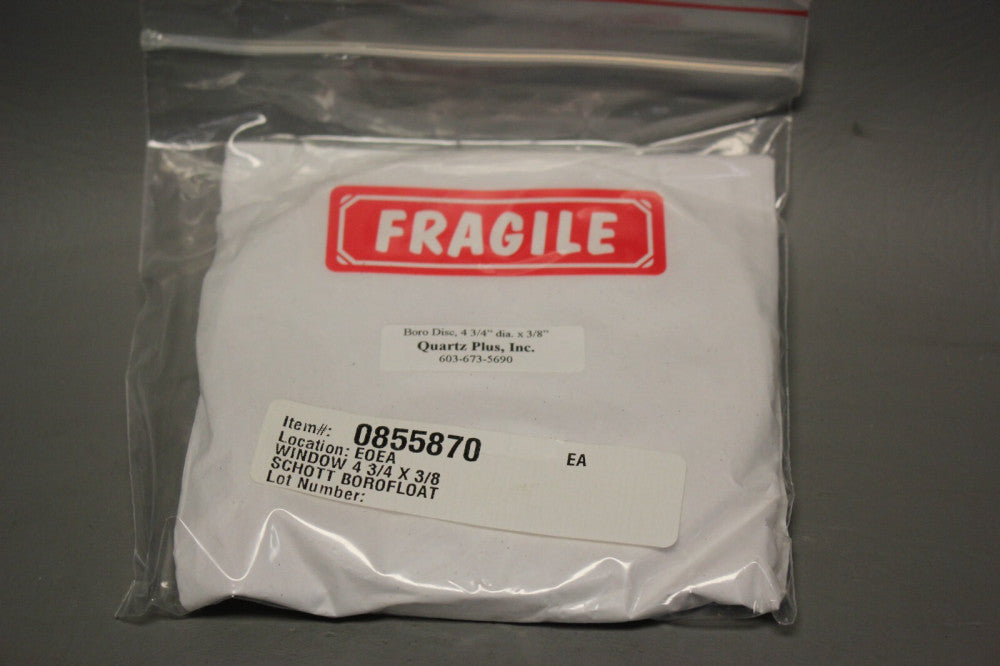Boro Disc / Borofloat  window  4 3/4" dia. x 3/8" (diameter x thickness)
