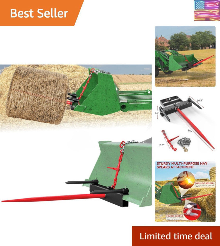 Durable 39" Alloy Steel Hay Spear for Efficient Agricultural Use – 3000 LB Rated
