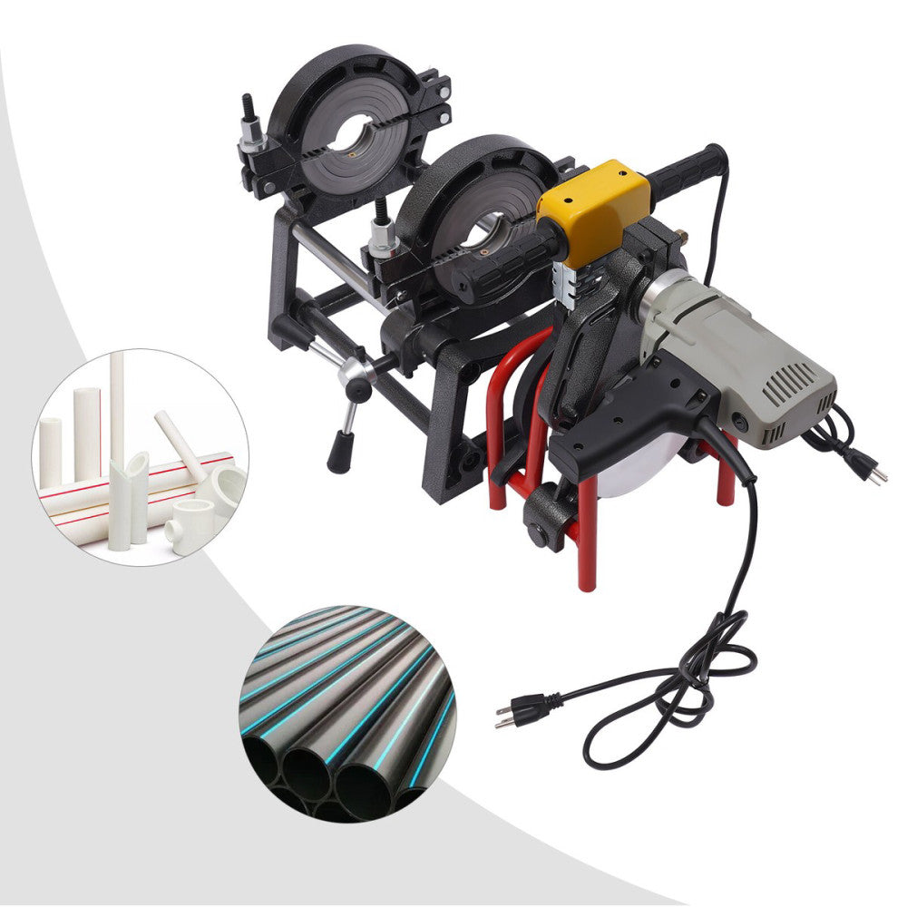 2 Clamps HDPE Butt Pipe Fusion Welder PE Pipe Welding Machine 2.5Kw/110V