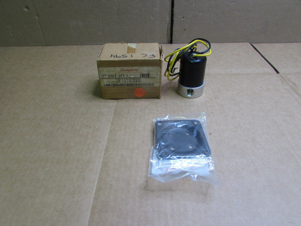 HUMPHREY, 125E1-3-10-21-35, 2-WAY SOLENOID VALVE 120V COIL, NIB! MAKE OFFER!