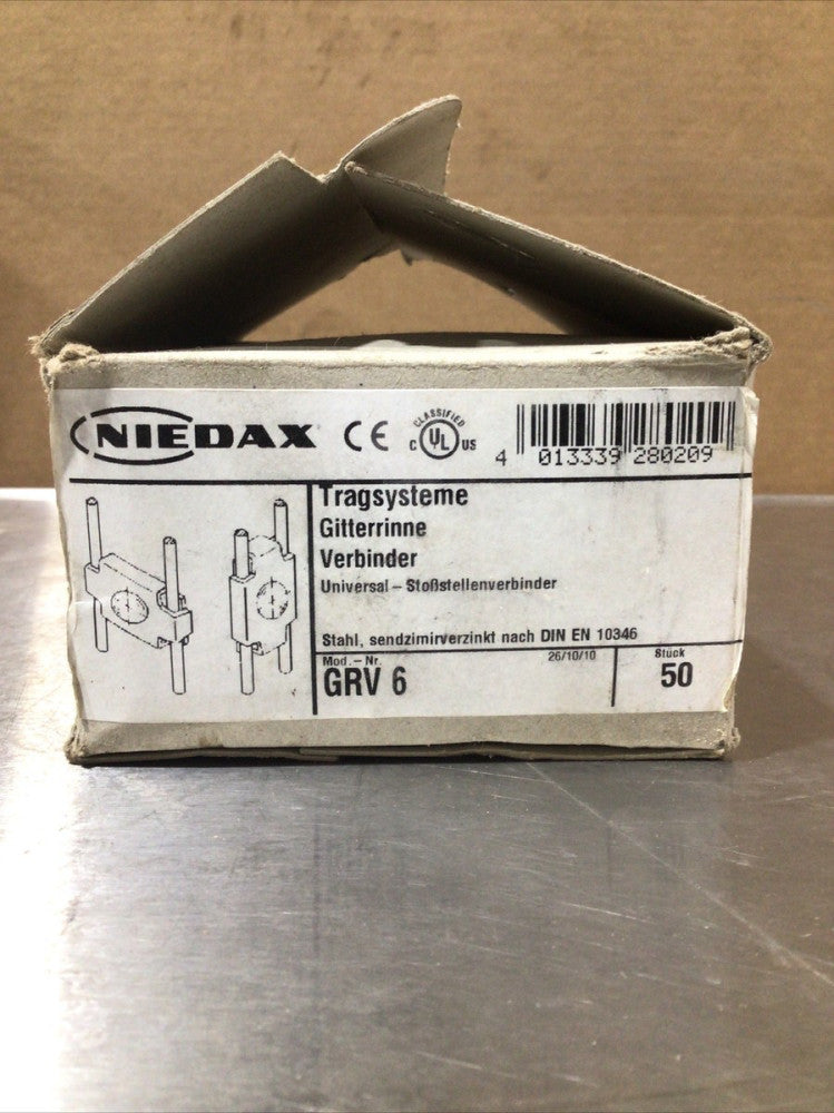 (Lot Of 50) Niedax GRV 6 Connector Angle Joint for CableTray NOS Surplus