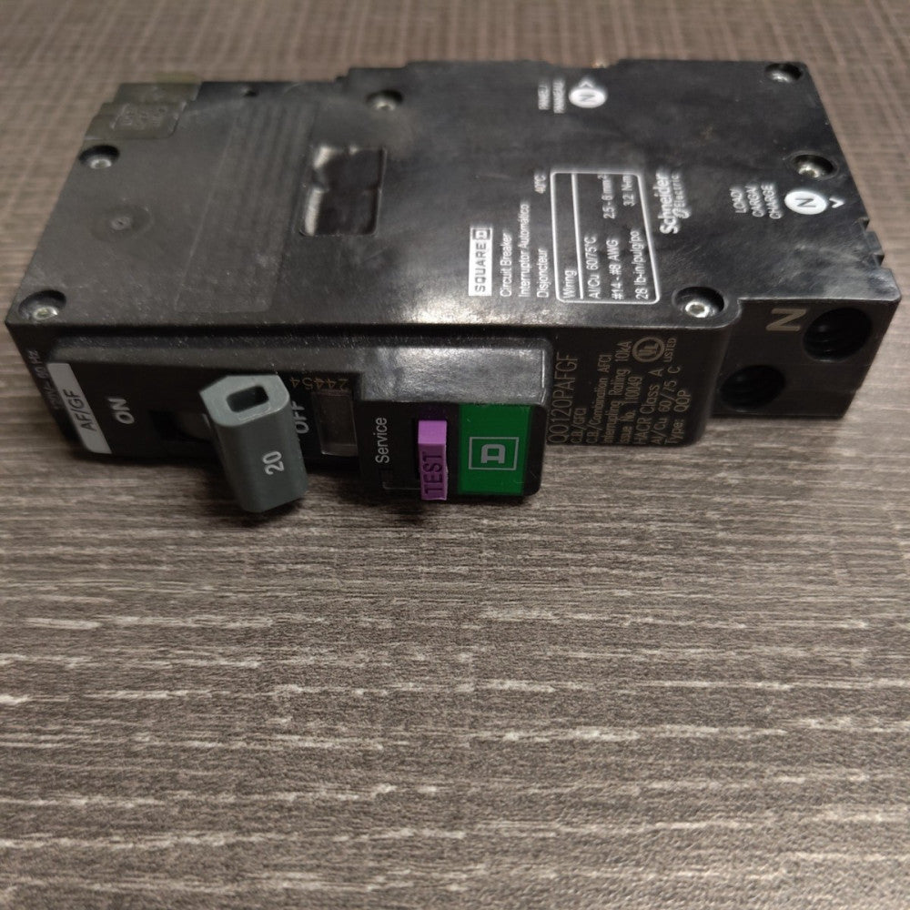 Square D QO120PAFGF 20A 120V Circuit Breaker AFCI GFCI DUAL FUNCTION Plug on