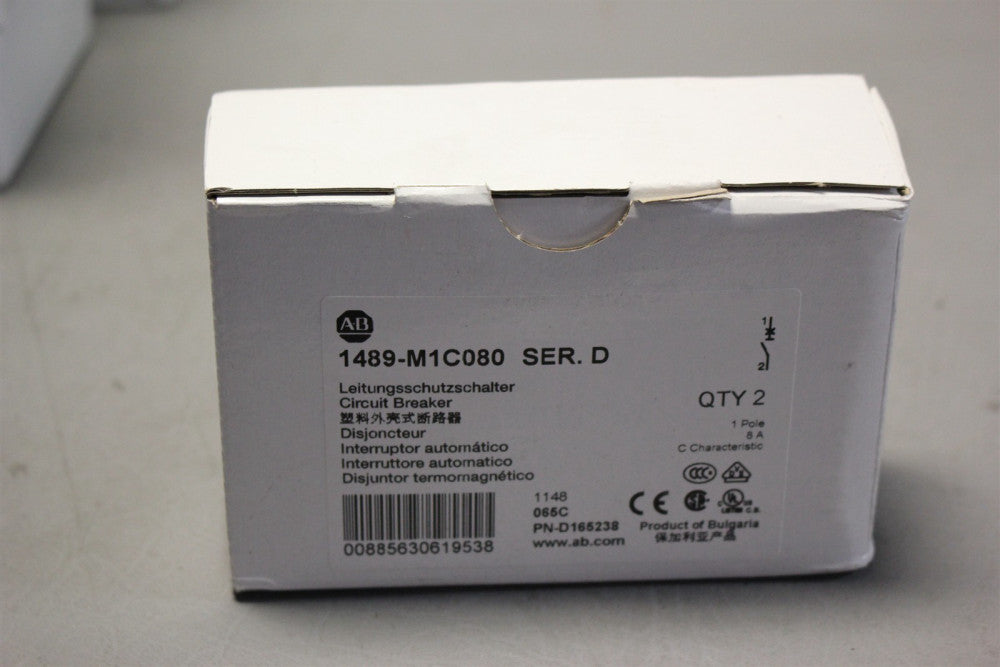 2 NEW ALLEN BRADLEY 8A CIRCUIT BREAKER 1489-M1C080 D