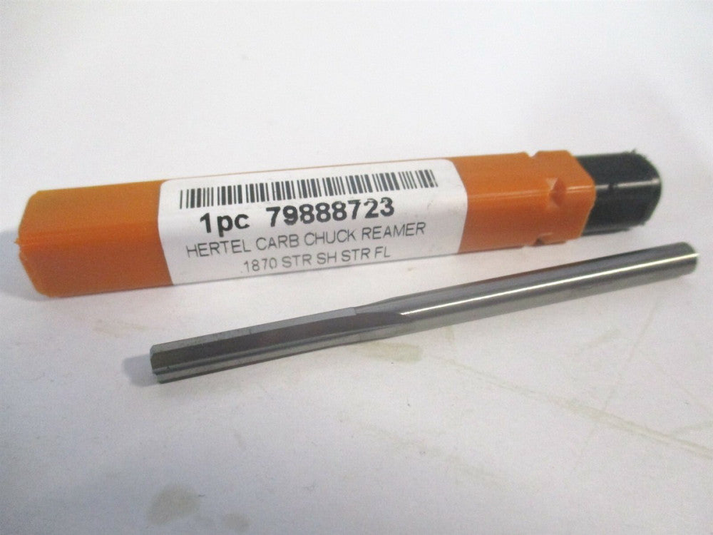 (500-0001870) 0.187" Straight Flute Solid Carbide 4Fl Dowel Pin Chucking Reamer