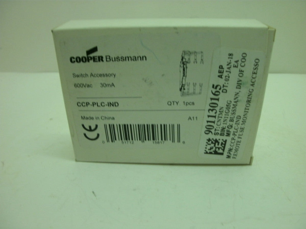 COOPER BUSSMANN CCP-PLC-IND REMOTE FUSE MONITORING ACC 600Vac 30mA NEW IN BOX