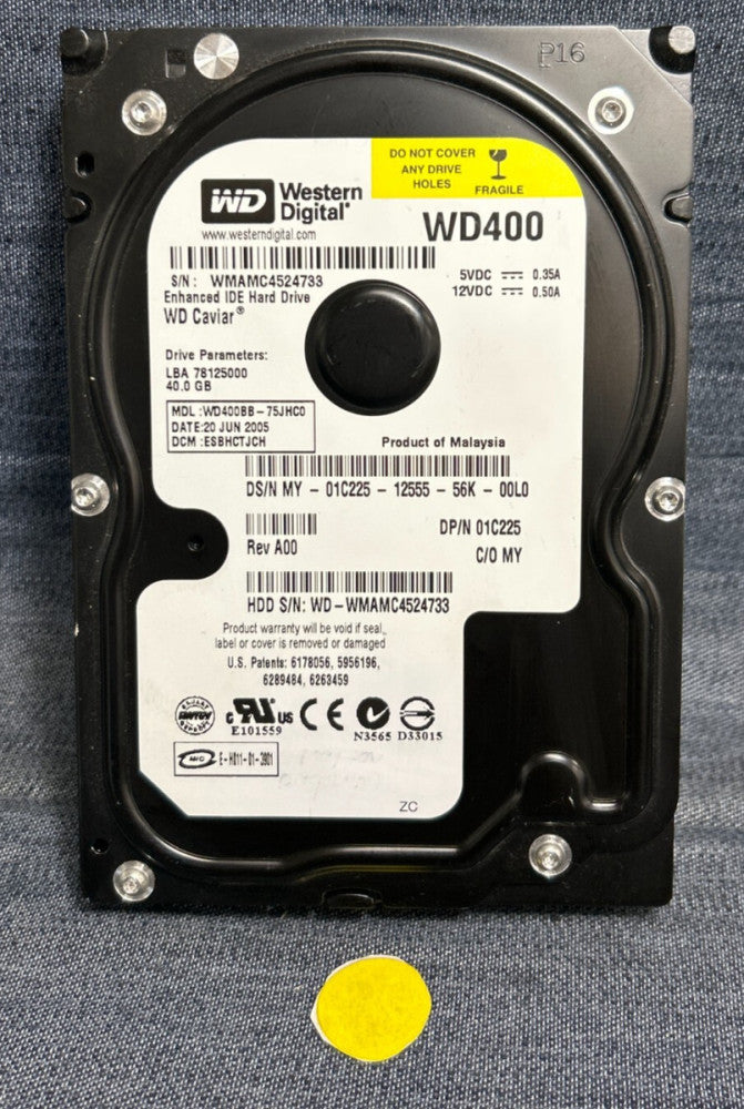 WESTERN DIGITAL HARD DRIVE WD400  40.0GB