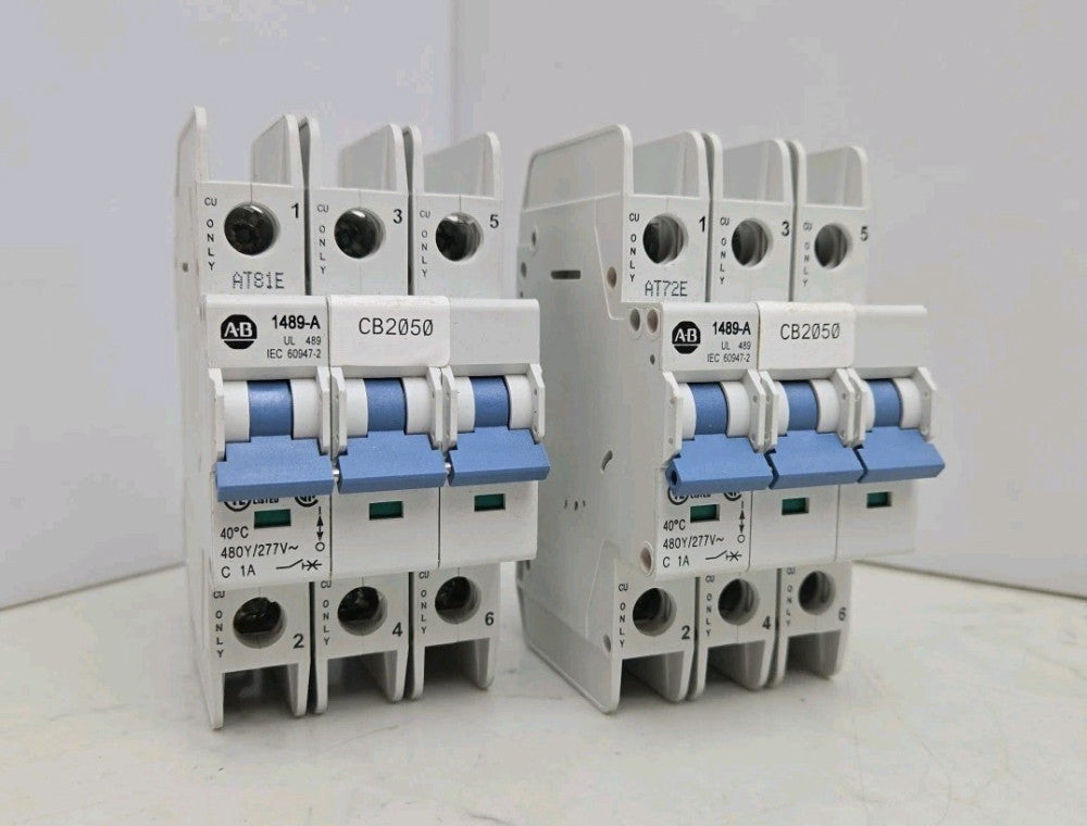 2 Pack Allen Bradley 1489-A3C010 1A Amp 3 Pole Circuit Breaker Ser A 1489A3C010