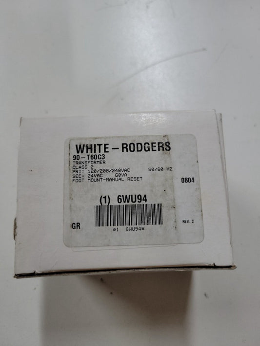 1- White-Rogers 90-T60C3 Class 2 Transformer 120/208/240VAC AC Output NEW