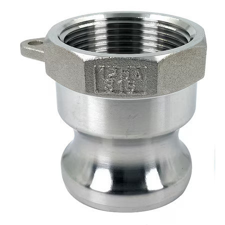 Zoro Select Ple83 Cam And Groove Adapter,1-1/4",316 Ss