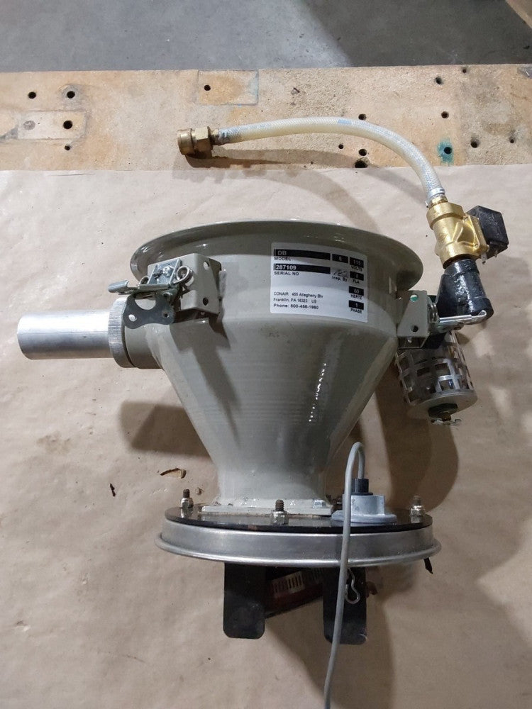 CONAIR, MATERIAL HOPPER MODEL DB 8, With W3B20-000 VALVE **NO LID**