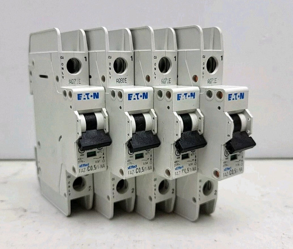 4 Pk Eaton FAZ-C0,5/1-NA-SP Single Pole Circuit Breaker 167164 0.5A 1Pole 277Vac