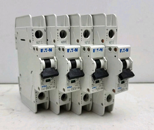 4 Pk Eaton FAZ-C0,5/1-NA-SP Single Pole Circuit Breaker 167164 0.5A 1Pole 277Vac