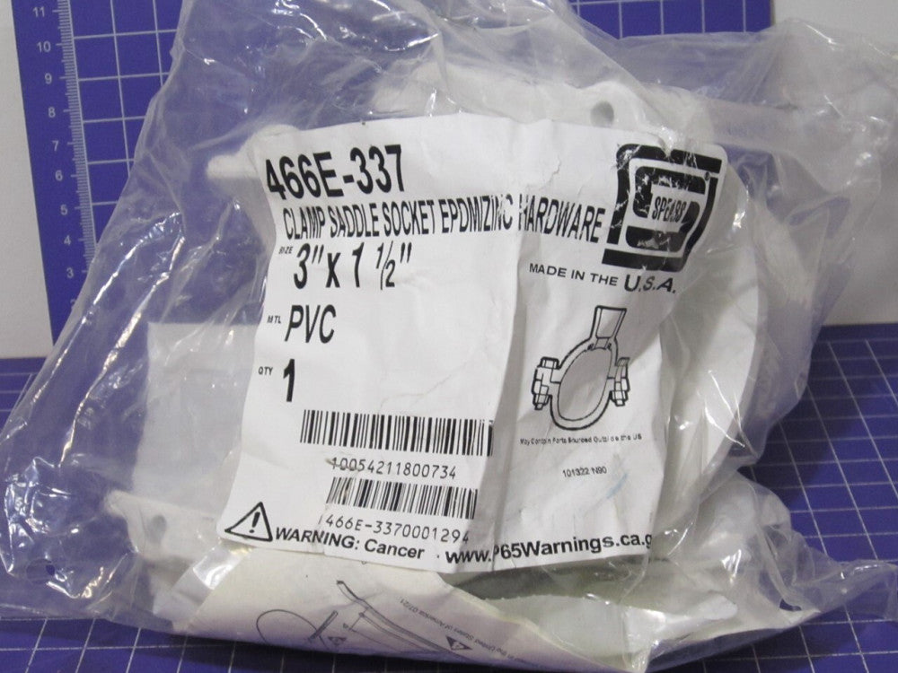 SPEARS (466E-337) 3" x 1-1/2" PVC Plastic Pipe Saddle Clamp Schedule 40 Pipe O.D
