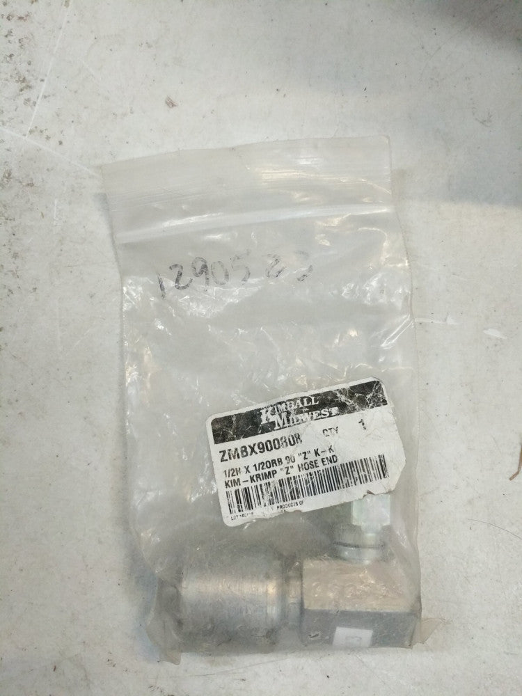 Kimball Midwest Kim-Krimp  “Z” Hose End Fitting 1/2Hx 1/2ORB 90-ZMBX900808