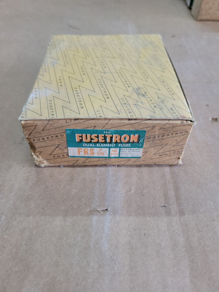 1- NEW LOT OF 10 BUSSMANN FRS-3/10 FUSETRON  600V