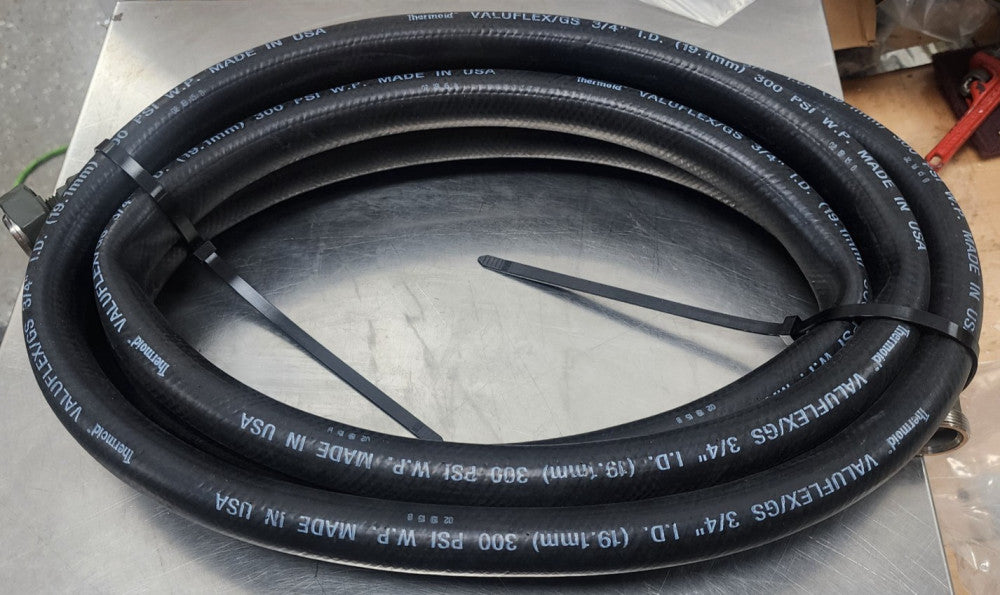 15 Feet ¾” Black Multipurpose Air & Water Hose EPDM 300 PSI ½” NPT ENDS [A7B2]